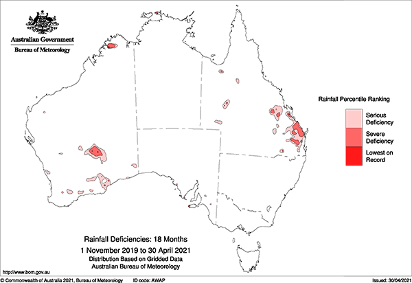 BOM rain deficiencies map