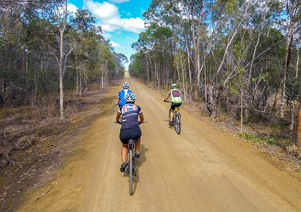 Cyclists enjoying the Mary to Bay Rail Trail